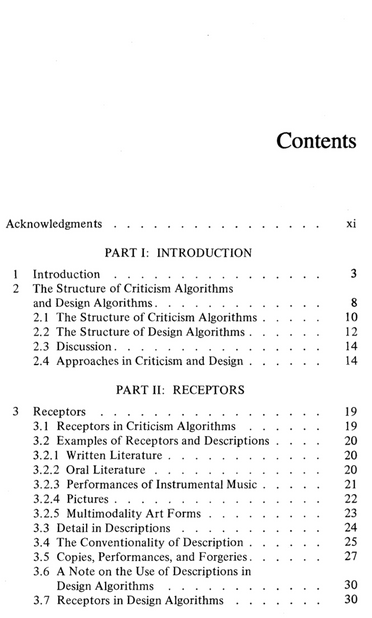 Table of contents (Part I: Introduction, Part II: Receptors)