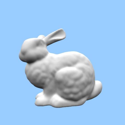 Screenshot of the linked demo project, showing a gray Lambert-shaded Stanford bunny on light blue background.